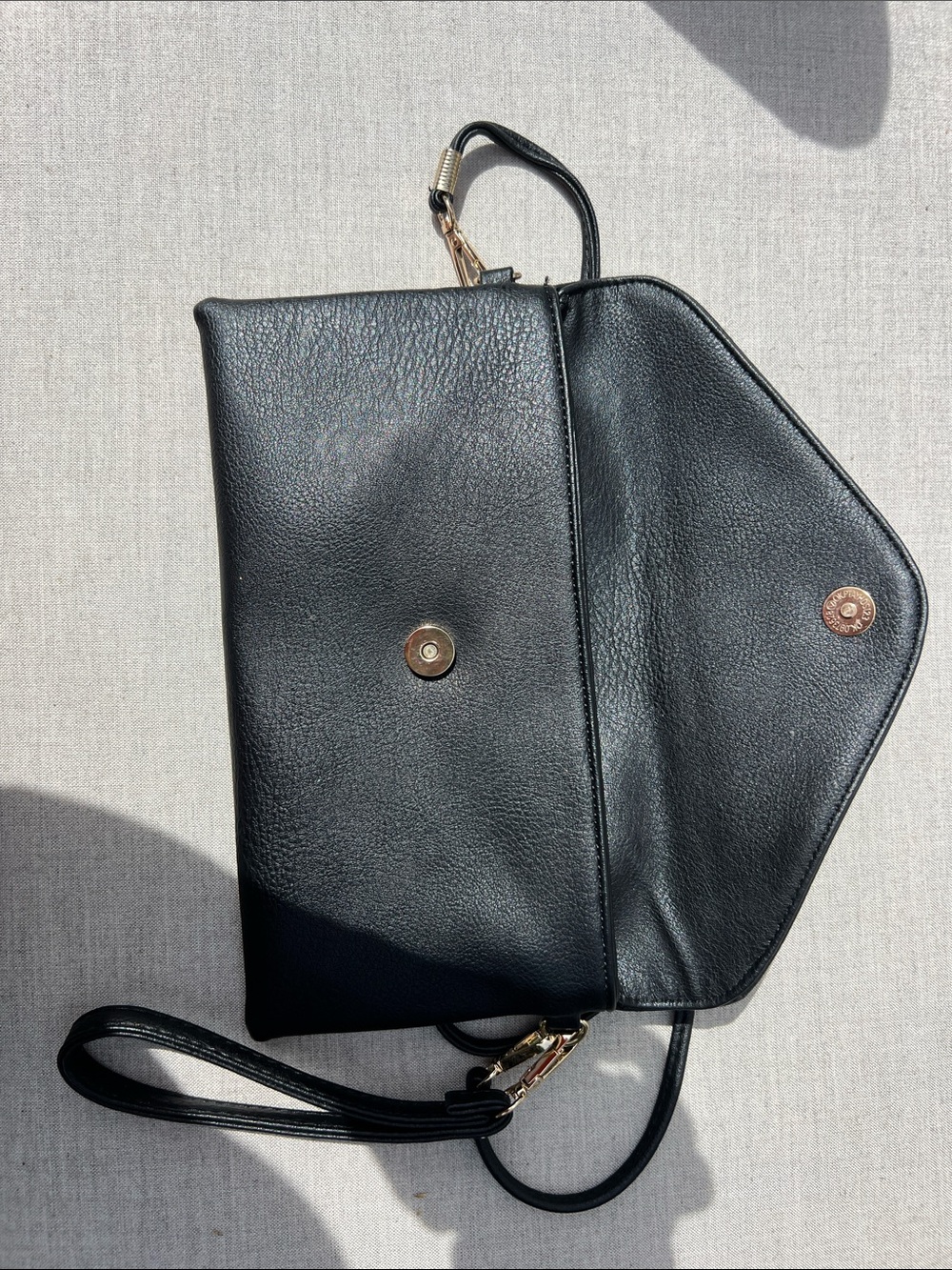 Black Women's Crossbody Bag - Classic Envelope Style - Picture 4 of 4